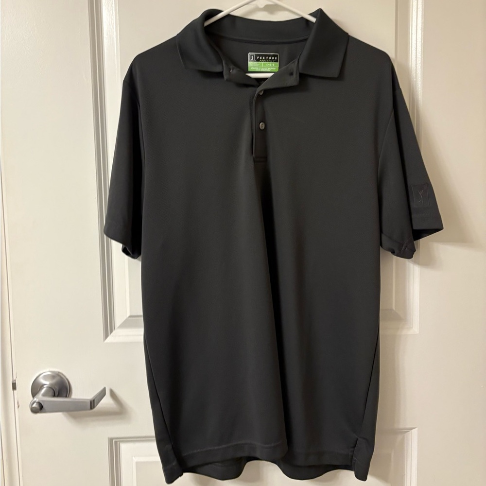 PGA Tour Men's Dark Gray Polo Shirt